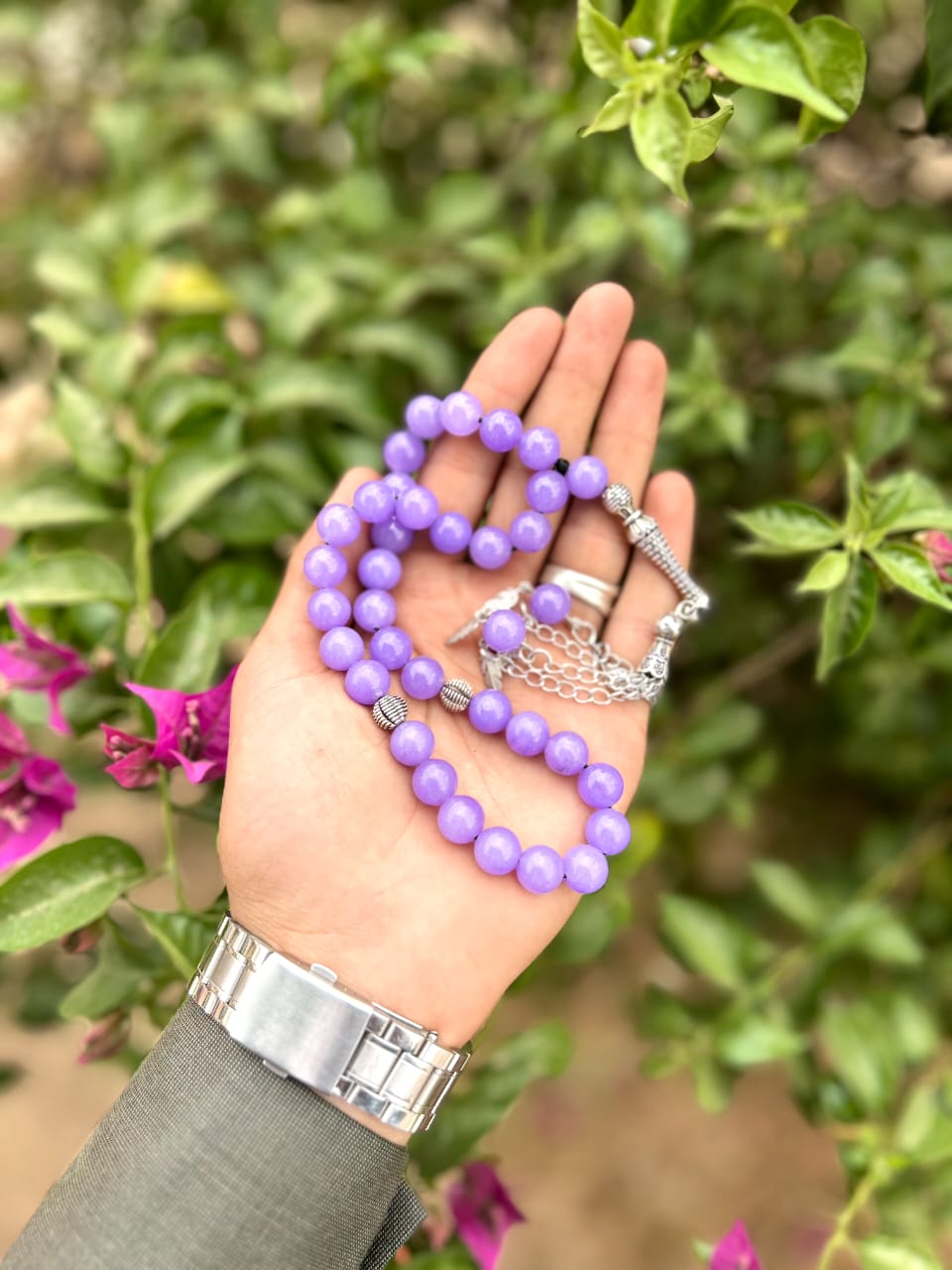 Serene Purple Indian Agate Misbaha Misbaha-SM-005
