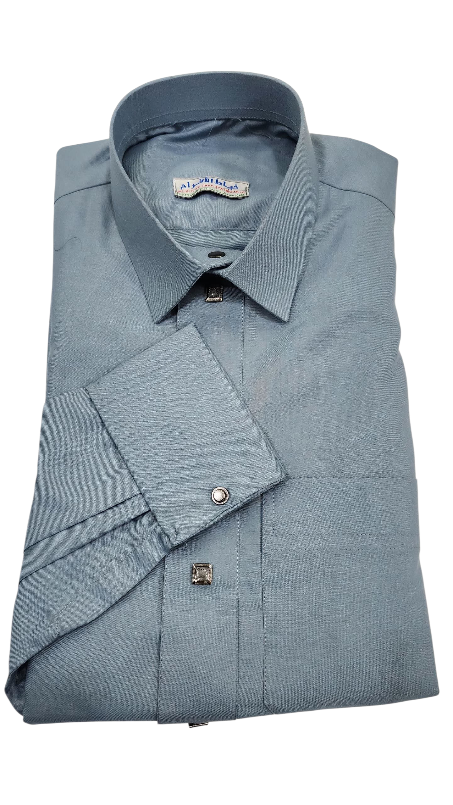 Elegant Men's Thobe: Sky Blue with Distinct Modern Touches Thobe SM-002