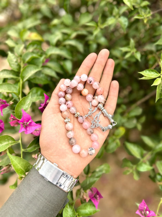 Soft Pink Indian Agate Misbaha Misbaha-SM-010